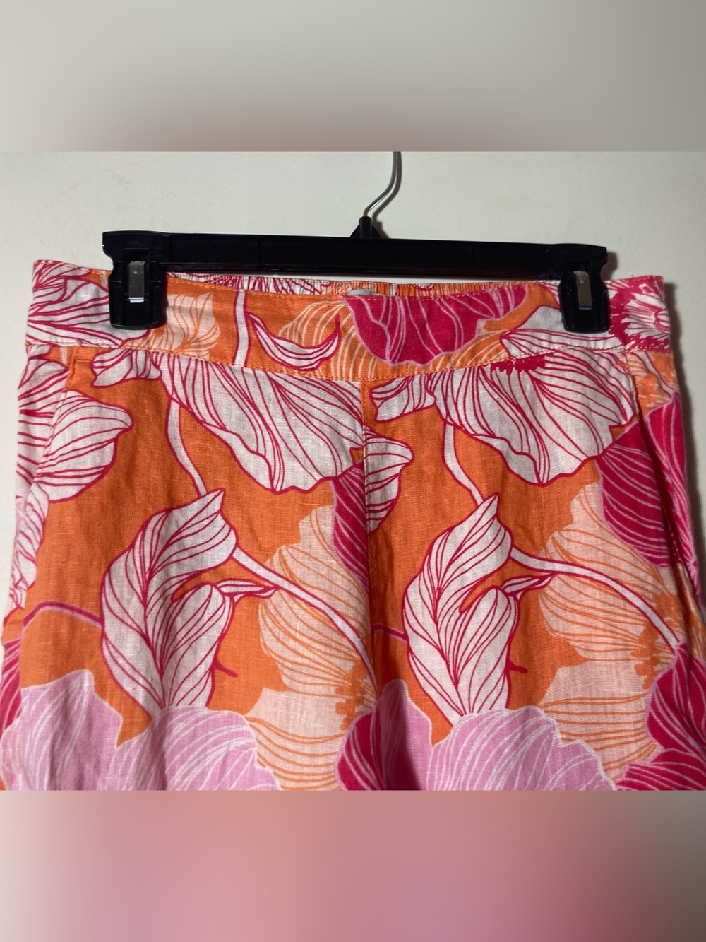 Rachael Zoe Linen Crop Floral Pants W/Pockets Elasticized Back Waist Medium - Picture 5 of 12
